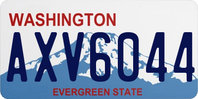 WA license plate AXV6044