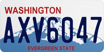 WA license plate AXV6047