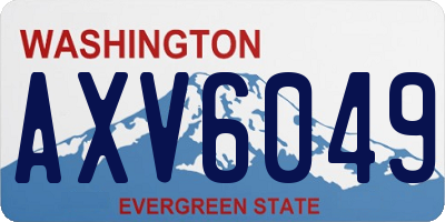 WA license plate AXV6049