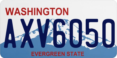 WA license plate AXV6050