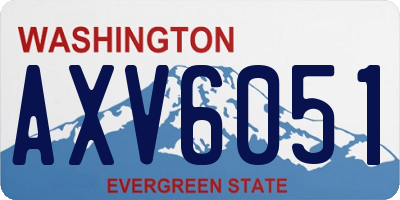 WA license plate AXV6051