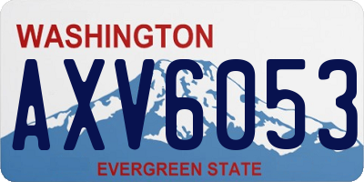 WA license plate AXV6053
