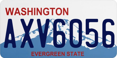 WA license plate AXV6056