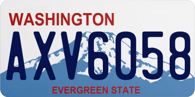 WA license plate AXV6058