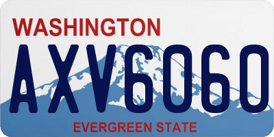 WA license plate AXV6060