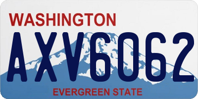 WA license plate AXV6062