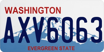 WA license plate AXV6063