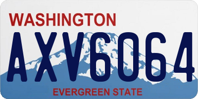 WA license plate AXV6064