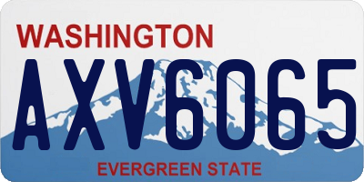 WA license plate AXV6065