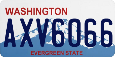 WA license plate AXV6066