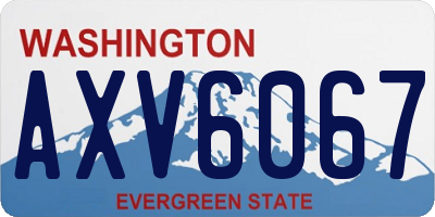 WA license plate AXV6067