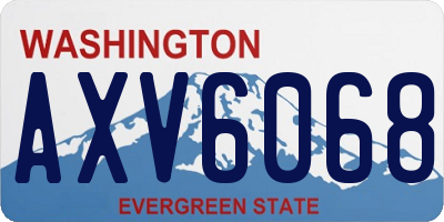 WA license plate AXV6068