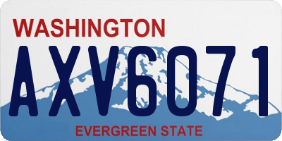WA license plate AXV6071