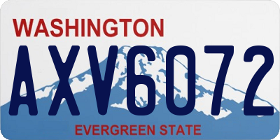 WA license plate AXV6072