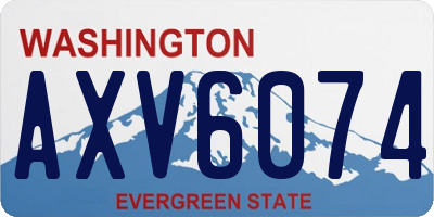 WA license plate AXV6074