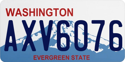 WA license plate AXV6076
