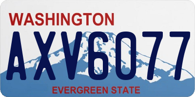 WA license plate AXV6077