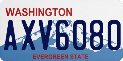 WA license plate AXV6080
