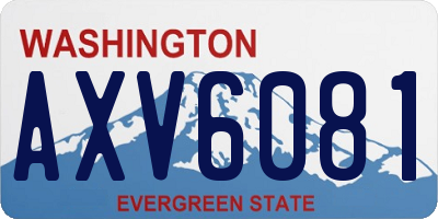 WA license plate AXV6081