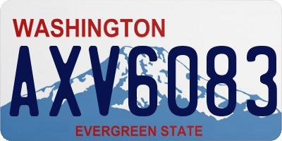 WA license plate AXV6083
