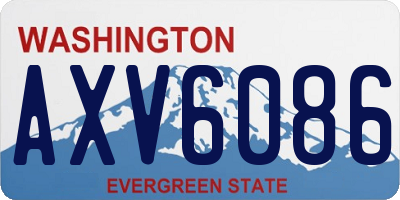 WA license plate AXV6086