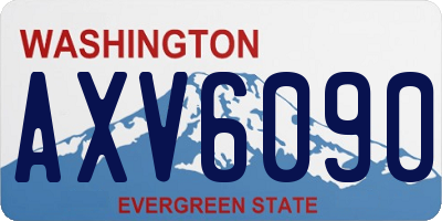 WA license plate AXV6090