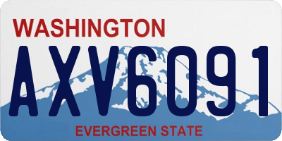 WA license plate AXV6091