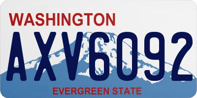 WA license plate AXV6092