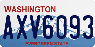 WA license plate AXV6093