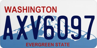 WA license plate AXV6097