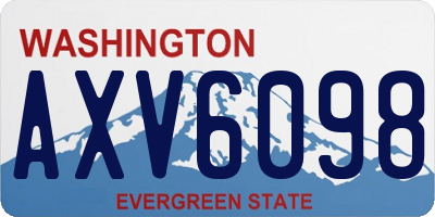 WA license plate AXV6098