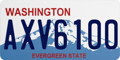 WA license plate AXV6100
