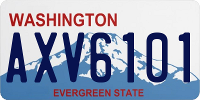WA license plate AXV6101