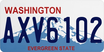 WA license plate AXV6102