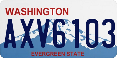 WA license plate AXV6103