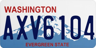 WA license plate AXV6104