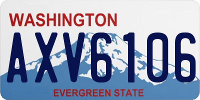 WA license plate AXV6106