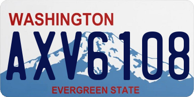 WA license plate AXV6108