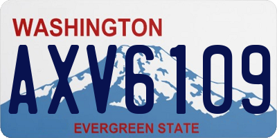 WA license plate AXV6109