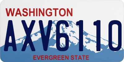 WA license plate AXV6110