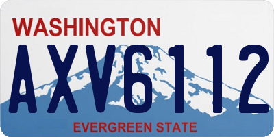 WA license plate AXV6112