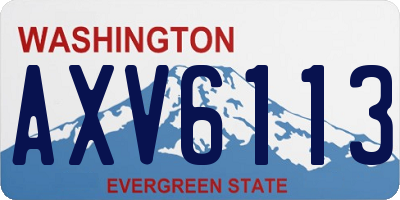 WA license plate AXV6113