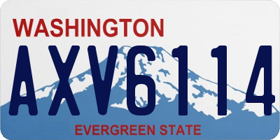 WA license plate AXV6114