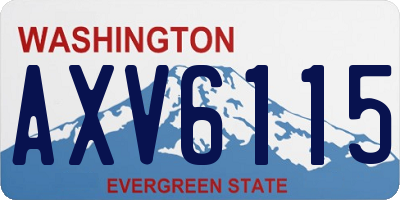 WA license plate AXV6115