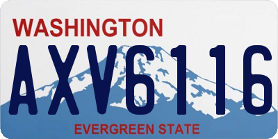WA license plate AXV6116