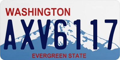 WA license plate AXV6117