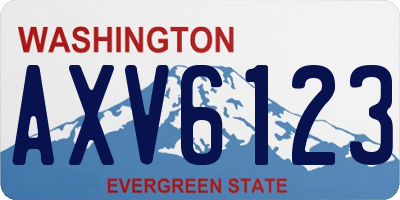 WA license plate AXV6123
