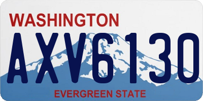 WA license plate AXV6130