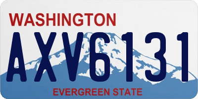 WA license plate AXV6131