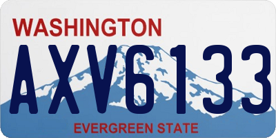 WA license plate AXV6133